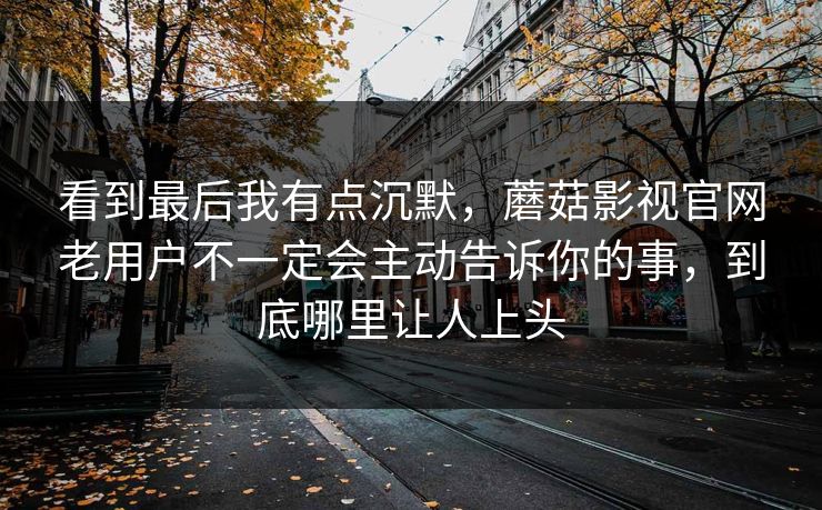 看到最后我有点沉默，蘑菇影视官网老用户不一定会主动告诉你的事，到底哪里让人上头