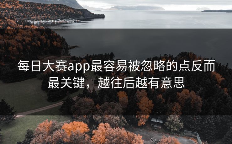每日大赛app最容易被忽略的点反而最关键，越往后越有意思