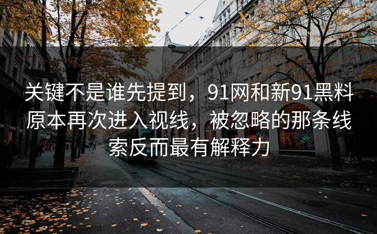 关键不是谁先提到，91网和新91黑料原本再次进入视线，被忽略的那条线索反而最有解释力