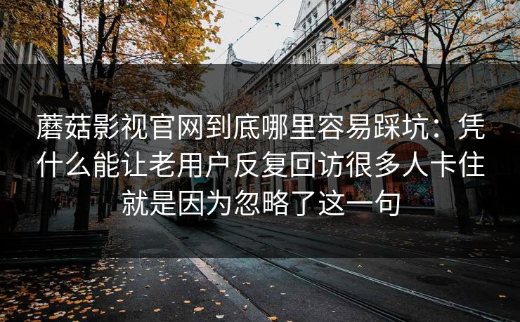 蘑菇影视官网到底哪里容易踩坑:凭什么能让老用户反复回访很多人卡住就是因为忽略了这一句 蘑菇影视官网到底哪里容易踩坑:凭什么能让老用户反复回访很多人卡住就是因为忽略了这一句