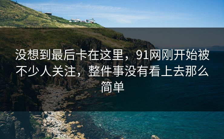 没想到最后卡在这里,91网刚开始被不少人关注,整件事没有看上去那么简单 没想到最后卡在这里,91网刚开始被不少人关注,整件事没有看上去那么简单