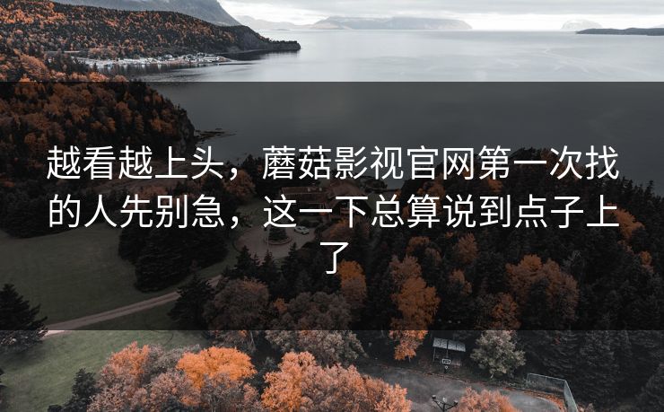 越看越上头,蘑菇影视官网第一次找的人先别急,这一下总算说到点子上了 越看越上头,蘑菇影视官网第一次找的人先别急,这一下总算说到点子上了